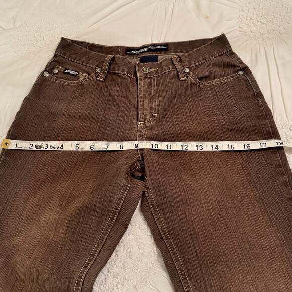 Vintage Y2K Stephen Hardy Squeeze Low Rise Boot Cut Stretch Jeans Brown Sz 5/6 - Picture 7 of 9